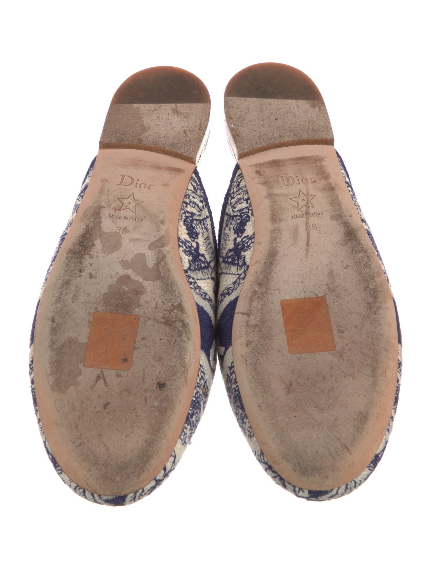 Christian Dior Canvas Printed Mules